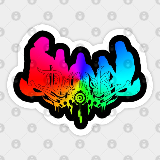 Rainbow Dethklok Logo Sticker by gkillerb